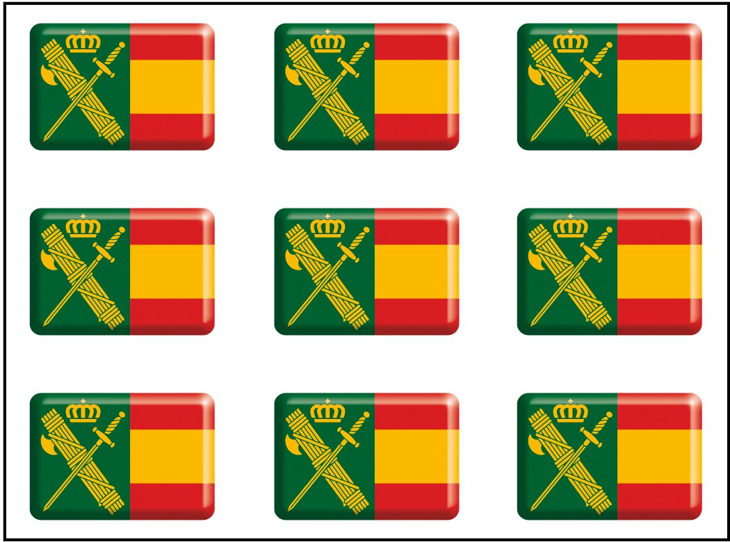 Aufkleber Rechtecke mit Logo Flagge Guardia Civil 9 Stück Kunstharz 16 x 11 mm/Stück Aufkleber Rechtecke mit Logo Flagge Guardia Civil 9 Stück Kunstharz 16 x 11 mm/Stück von Artimagen