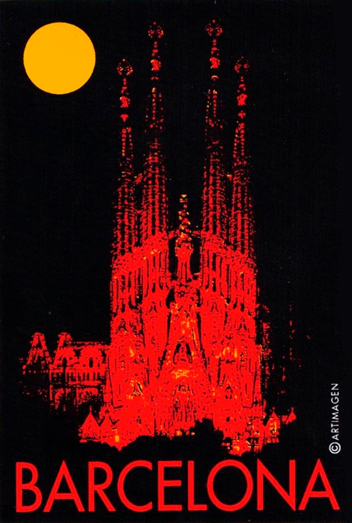 Aufkleber rechteckig Sagrada Familia Barcelona von Artimagen