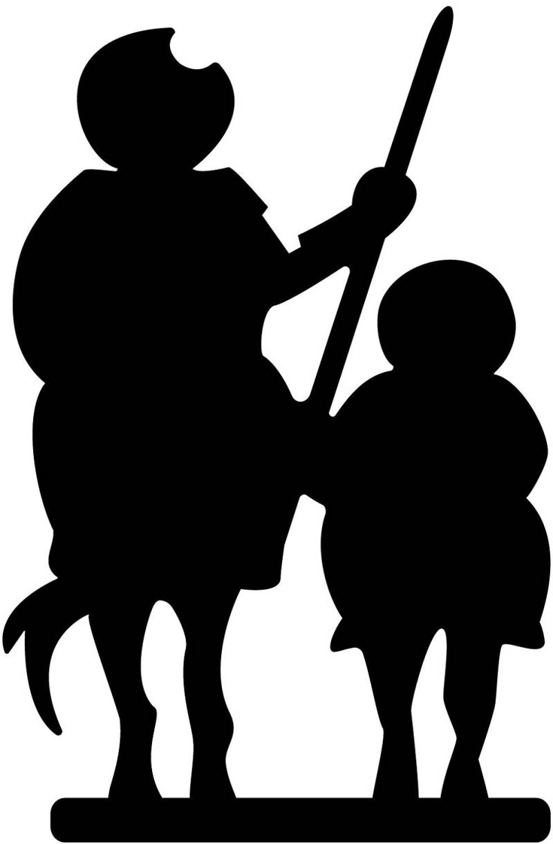 Artimagen Buntes Quichotte und Sancho Schwarz Vinyl Sticker Dekal 60 x 80 mm Outdoor von Artimagen