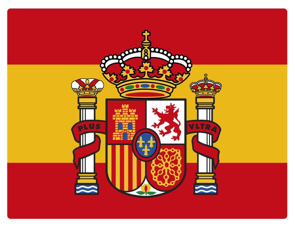 Pegatina Bandera Rectángulo Escudo España von Artimagen