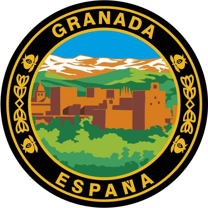 Aufkleber Kreis Alhambra Granada Ø 50 mm von Artimagen