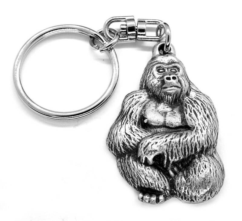 Artisan Pewter Hochwertig Hartzinn Gorilla Schlüsselanhänger mit Geschenkbeutel von Artisan Pewter