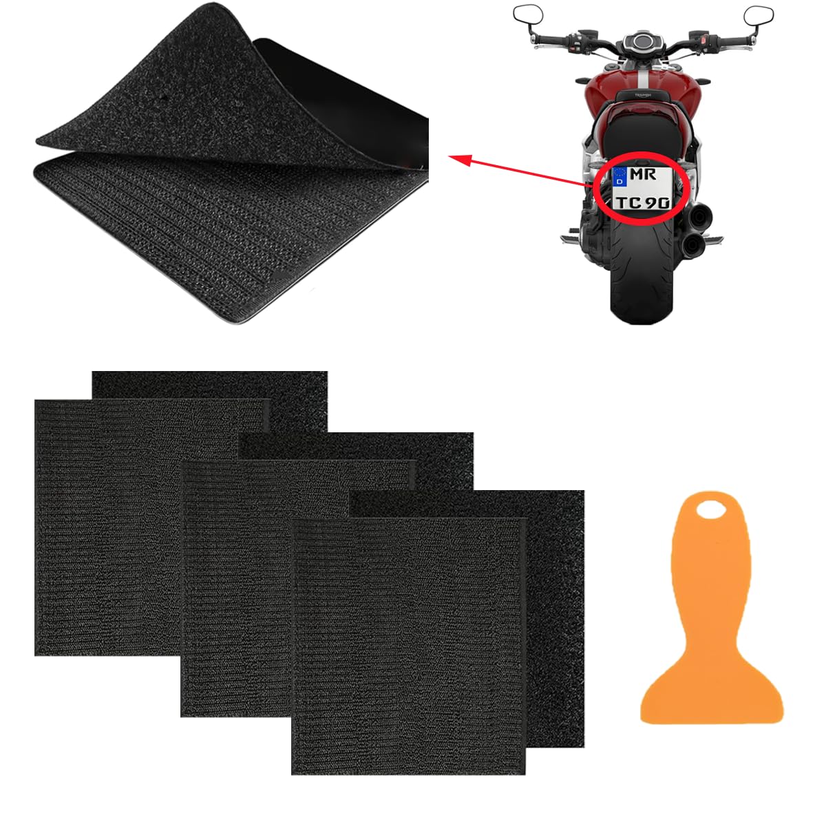 3 Stück Kennzeichenhalter Klett,135 x 110 mm, Extra-Stark Kennzeichen Klettverschluss mit Installationswerkzeuge Kennzeichenhalterung Selbstklebend Nummernschild Halter Klett für E Scooter Roller 3 Stück Kennzeichenhalter Klett,135 x 110 mm, Extra-Stark Kennzeichen Klettverschluss mit Installationswerkzeuge Kennzeichenhalterung Selbstklebend Nummernschild Halter Klett für E Scooter Roller von Artspherees