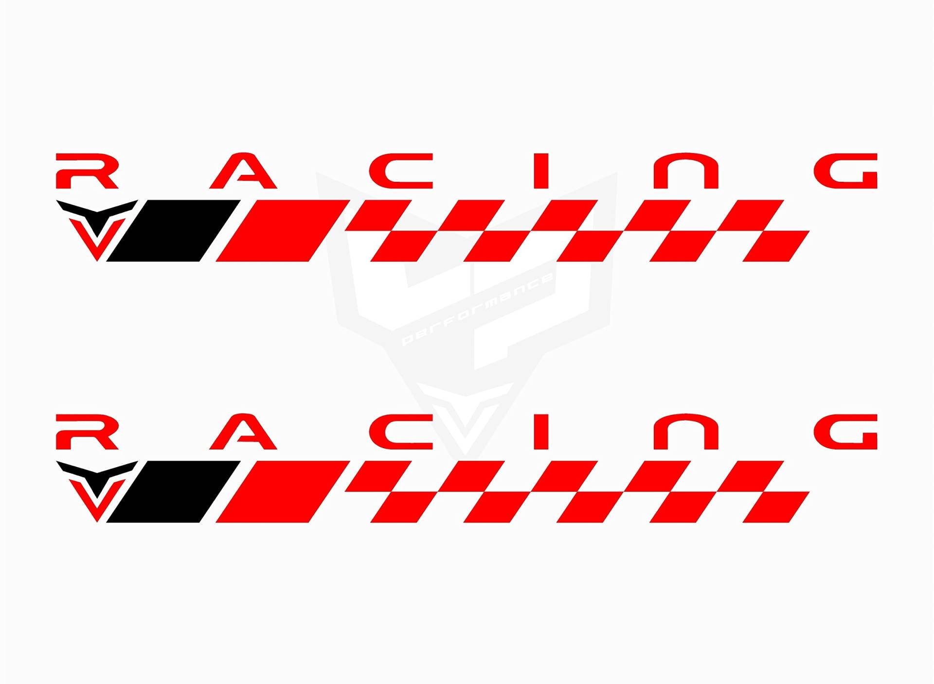 Artstickers 2 Stück Aufkleber Racing (29 x 4 cm) Quadratische Aufkleber Racing Sport für Auto, Motorrad, LKW, Transporter (Rot) von Artstickers