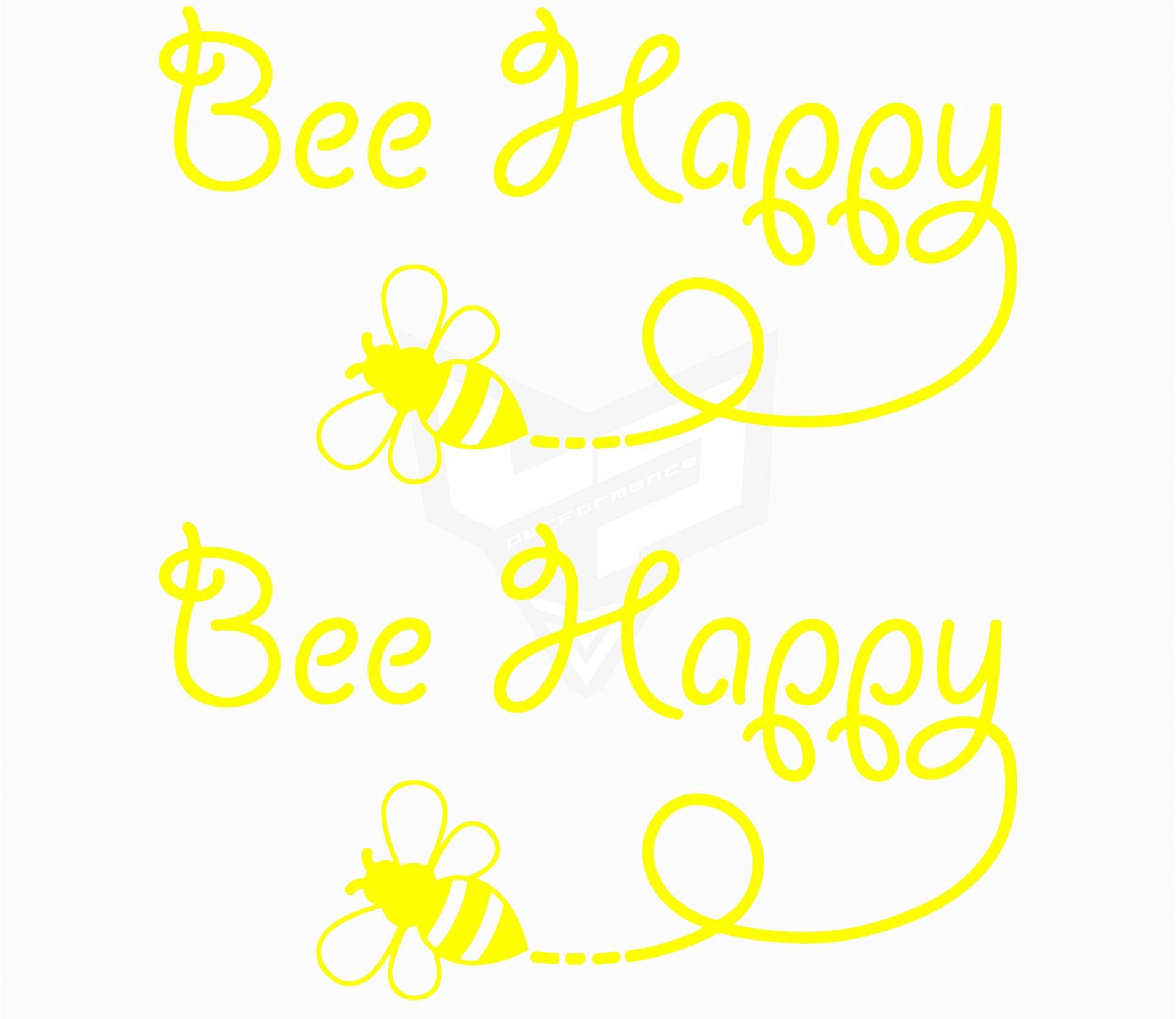 Artstickers 2 Stück Bee Happy Aufkleber für Auto, Motorrad-Aufkleber, Helmaufkleber, Gelb von Artstickers