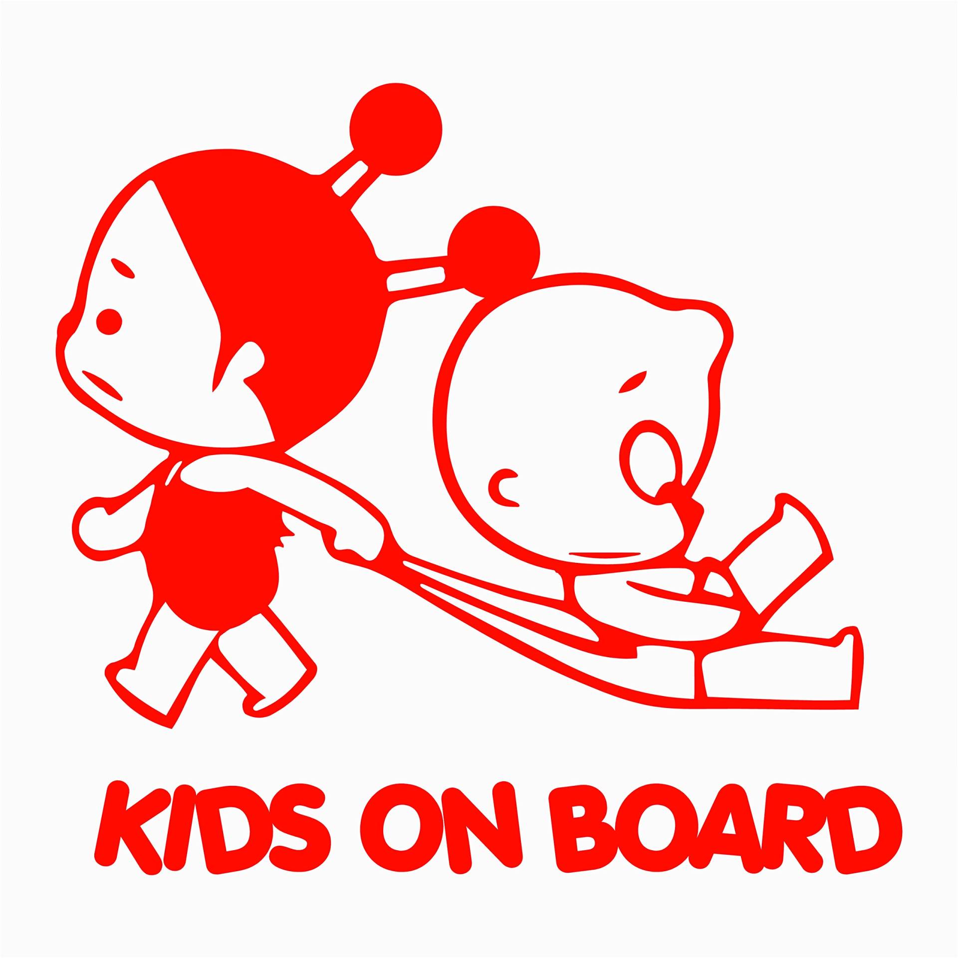 Artstickers Aufkleber, Baby-Aufkleber, 16 x 15 cm, Kinder-On-Board, Aufkleber für Auto, Rot, Kinder-On-Board von Artstickers