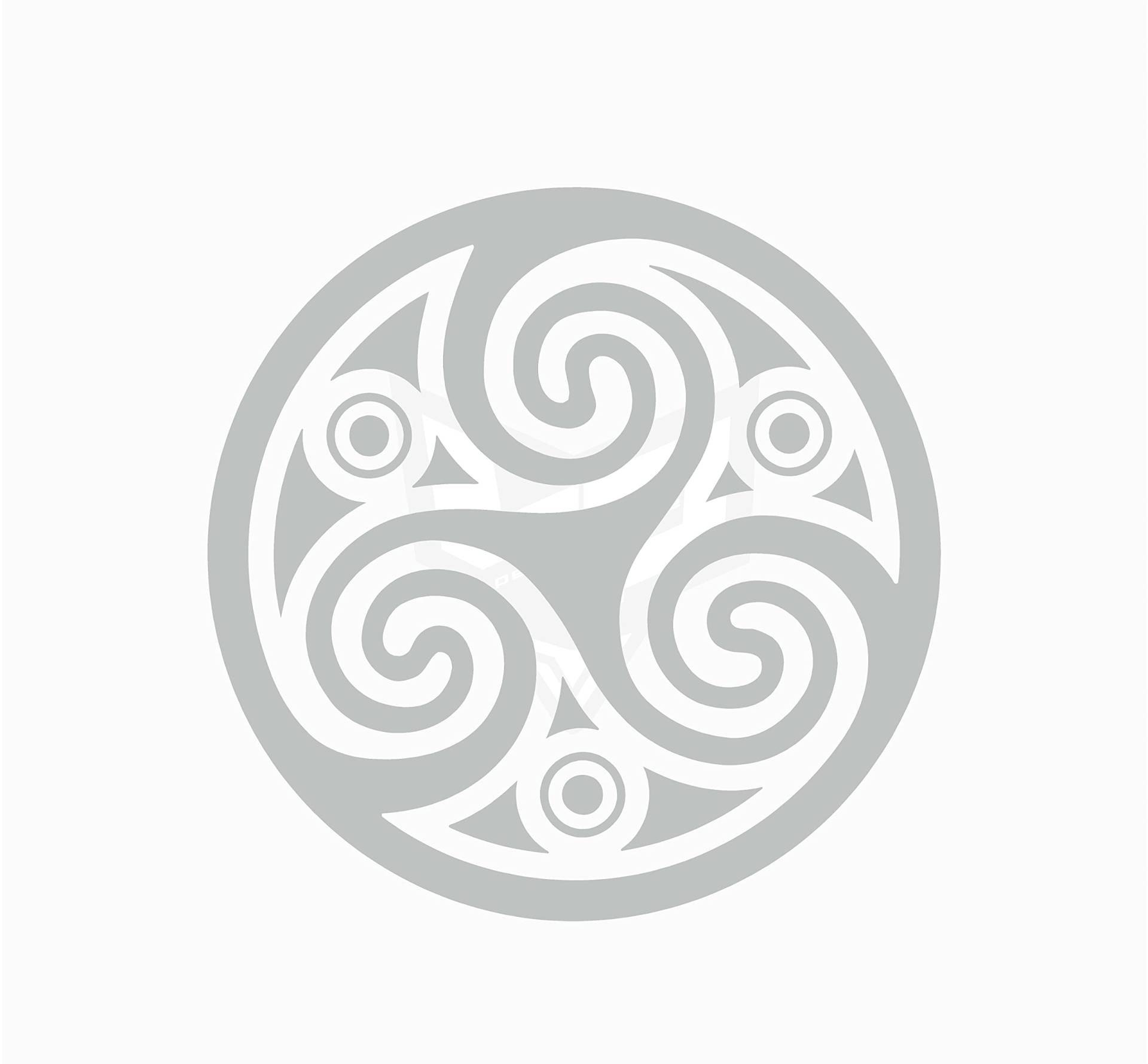 Artstickers Aufkleber Trisquel Celta Mod.3, Symbol Kelta, verschiedene Größen und Farben zur Auswahl, Silber, 14 x 14 cm von Artstickers