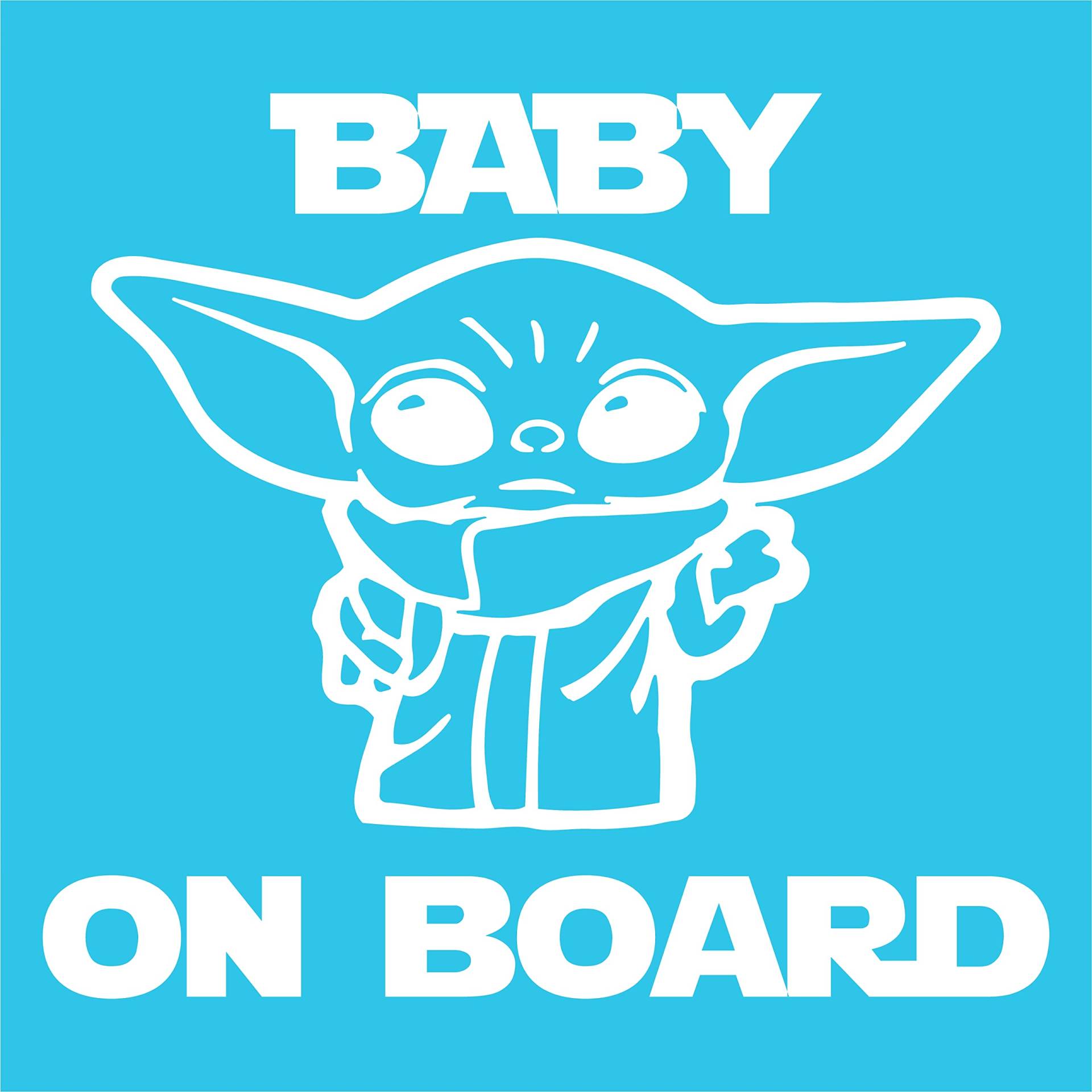 Artstickers Sticker Baby an Bordo (15 x 15 cm) Baby an Bordo Aufkleber Aufkleber Baby on Board Yoda (Weiß, Englisch) von Artstickers