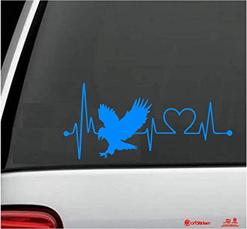 artstickers Autoaufkleber Adler 20 cm für Autoliebhaber Farbe: Blau Aufkleber Adler Herzschlag Spilarts-Geschenkaufkleber, eingetragene Marke. von Artstickers