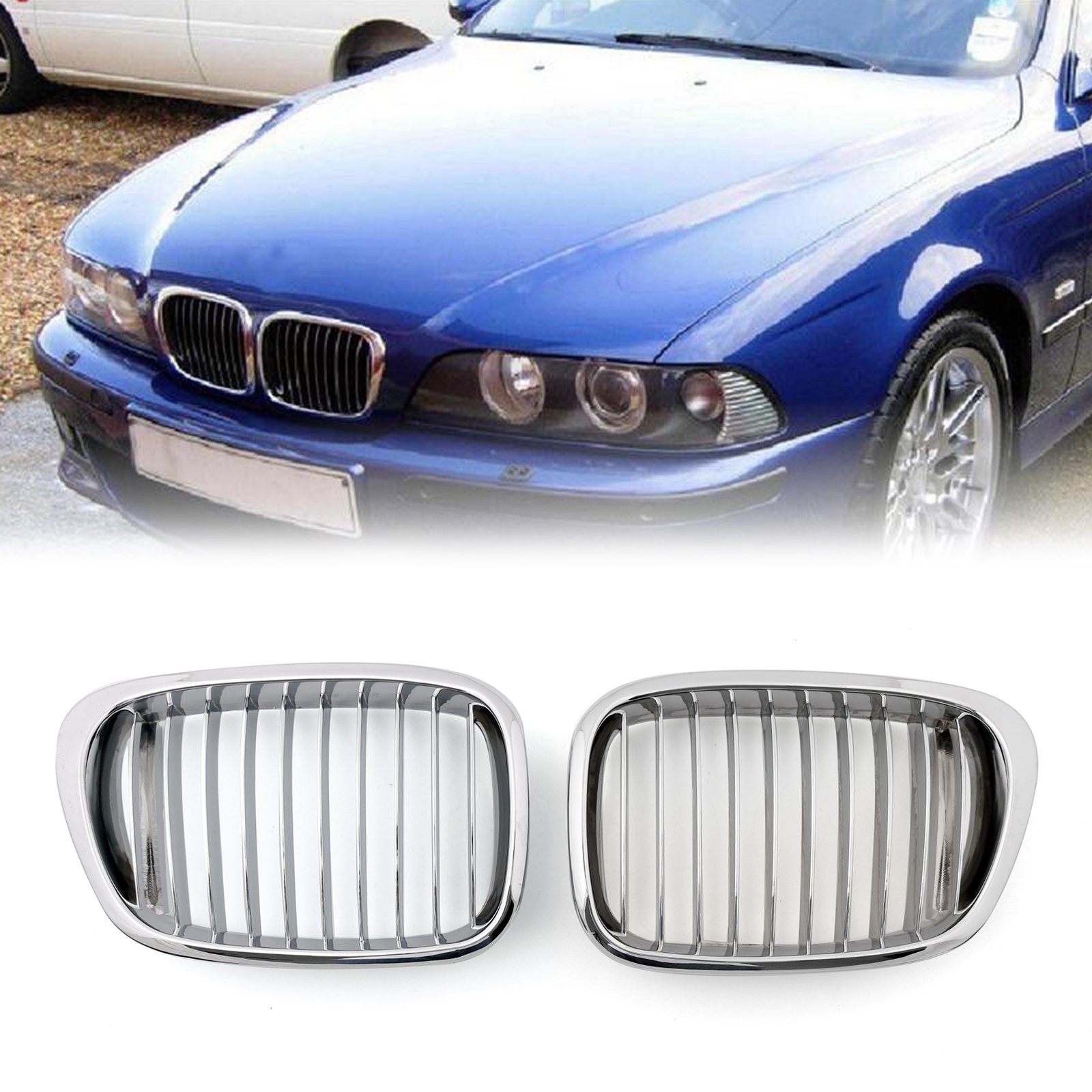 Artudatech Auto Front Grill, 1 Paar Mesh Doppelgitter Front Nieren Stoßstange Gitter Front Zaungitter Grill für B M W E39 5er Serie 1995–2003 Artudatech Auto Front Grill, 1 Paar Mesh Doppelgitter Front Nieren Stoßstange Gitter Front Zaungitter Grill für B M W E39 5er Serie 1995–2003 von Artudatech