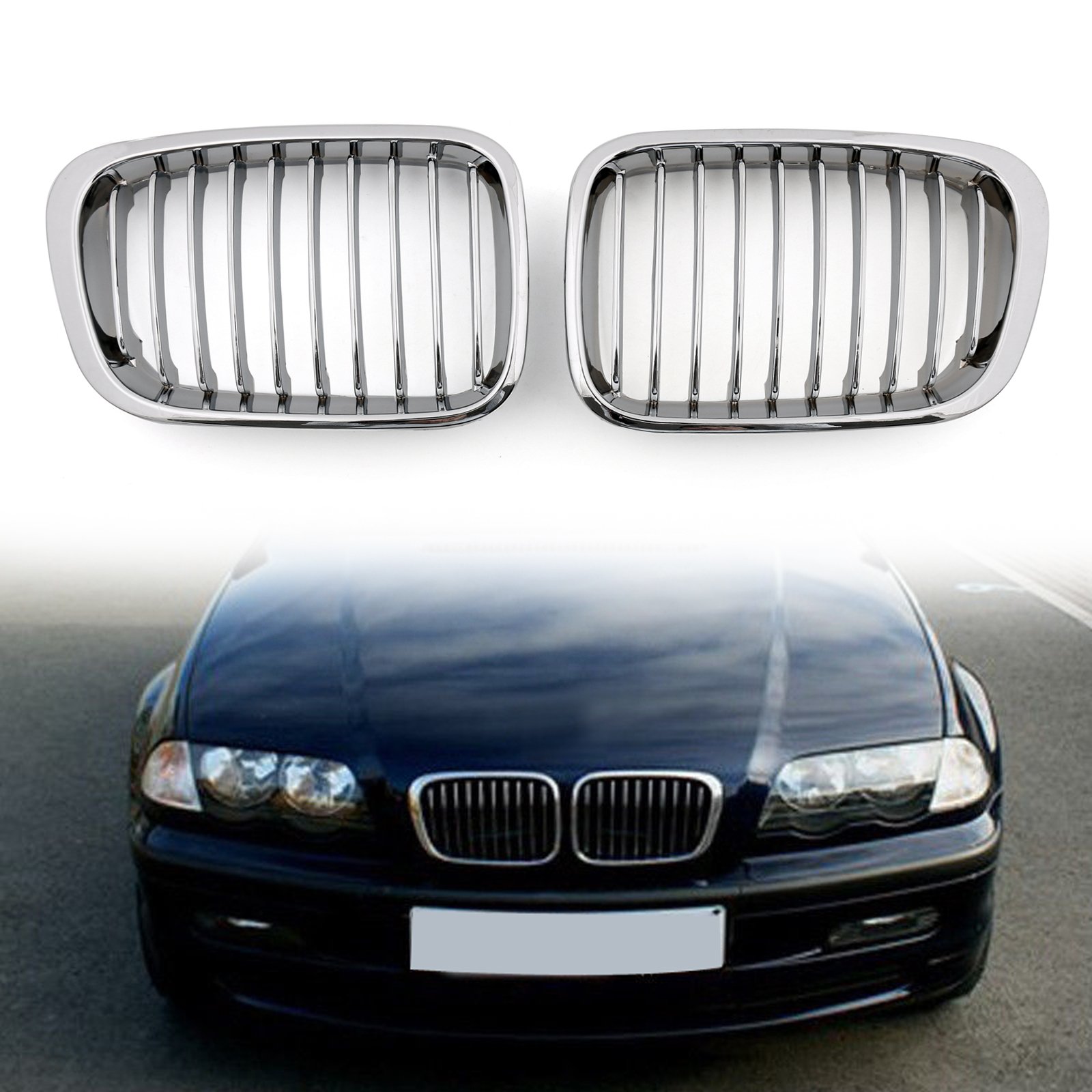 Artudatech Auto Kühlergrill, Frontgrill Kühlergrill Gitter Ersatz Grill Grille Stoßstangengrill für B M W E46 3 Serie 4 Türer 1998 1999 2000 2001 von Artudatech