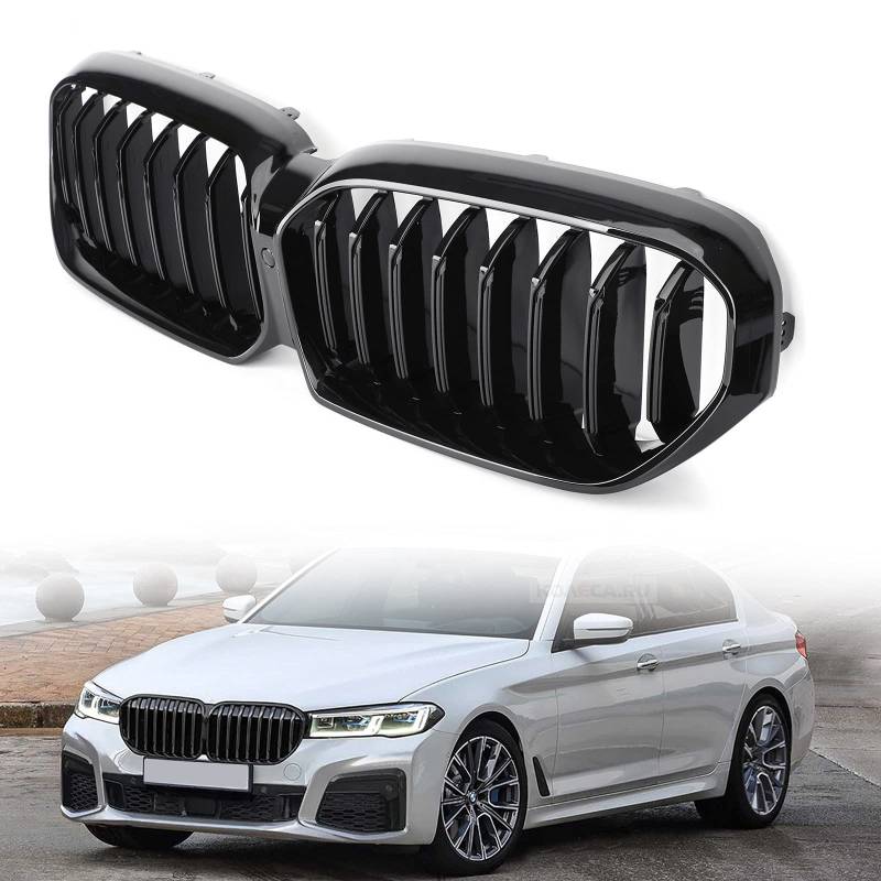 Artudatech Auto Kühlergrill Gloss Black Front Grill Kühlergrill W/Camera Passend für B-M-W 5-Series Lci G30 G31 2021-2022 von Artudatech