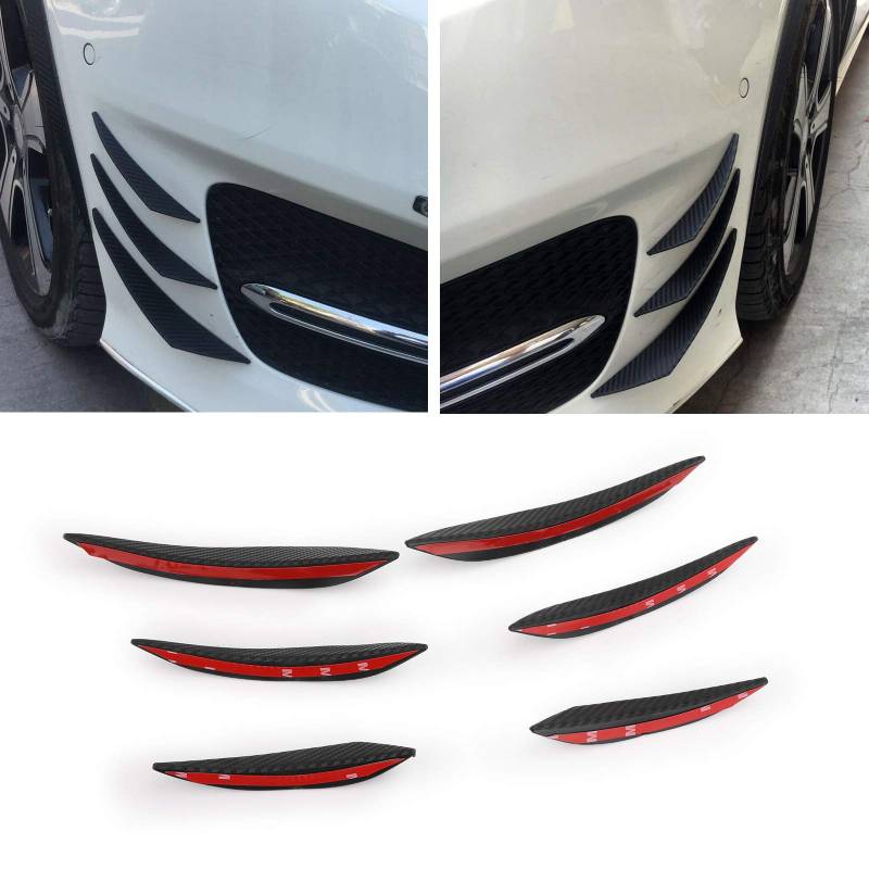 Artudatech Auto Spoiler Frontstoßstangenspoiler passend für vordere Stoßstangenflossen Canards Universal Car Front Bumper Fins Spoiler von Artudatech