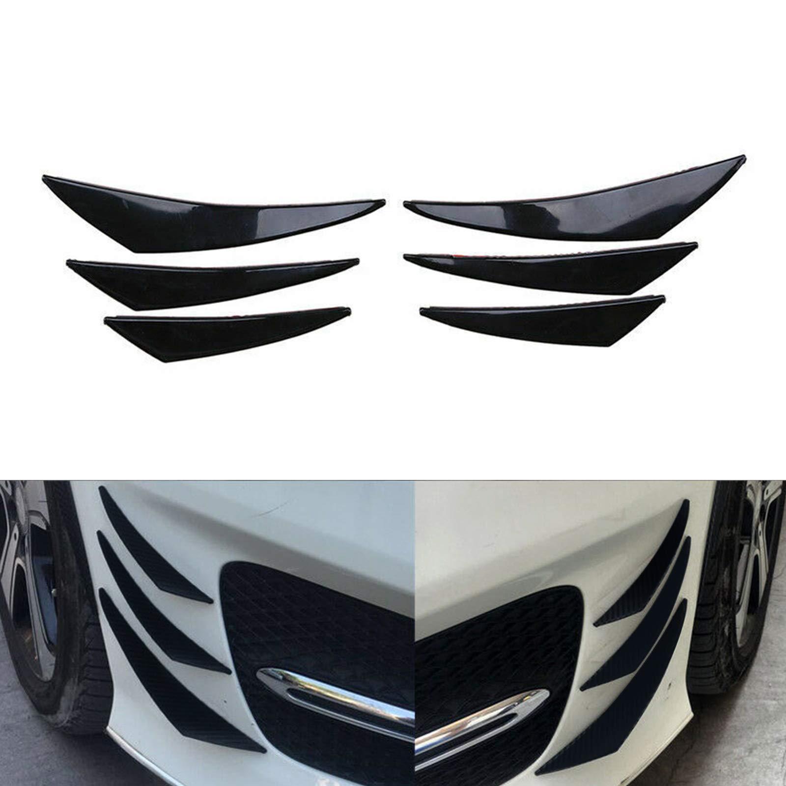 Artudatech Frontflügel-Spoiler Auto Spoiler, Front Bumper Fins Spoiler Canards passend für vordere Stoßstangenflossen glänzender schwarzer Stil Artudatech Frontflügel-Spoiler Auto Spoiler, Front Bumper Fins Spoiler Canards passend für vordere Stoßstangenflossen glänzender schwarzer Stil von Artudatech