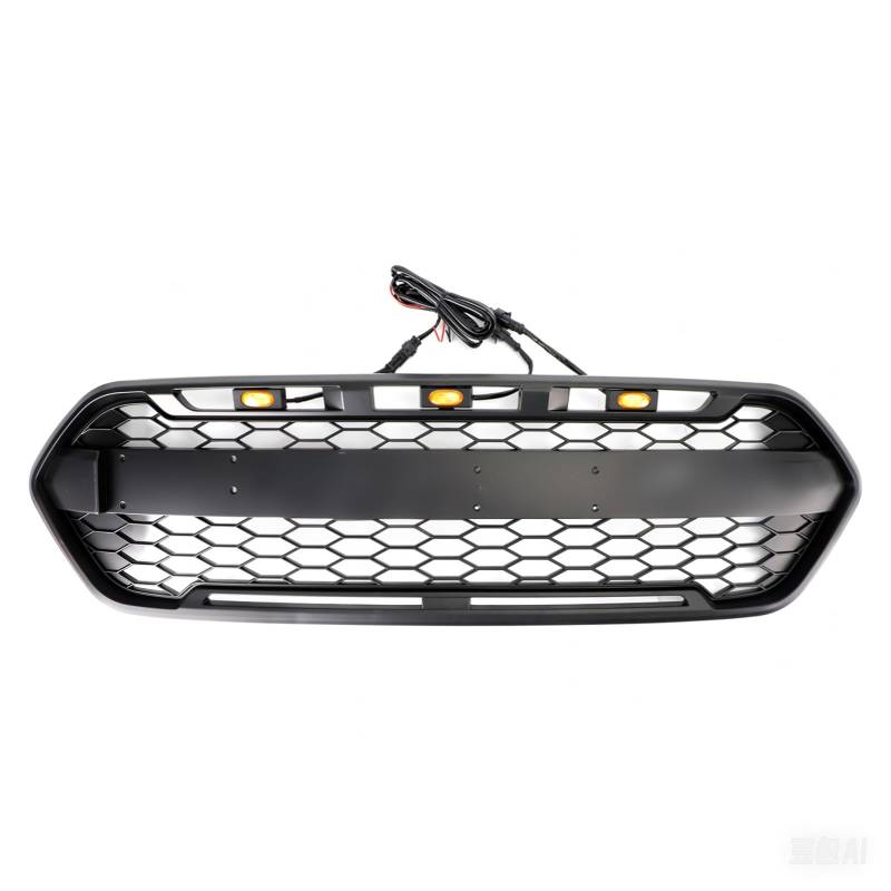 Artudatech Frontstoßstangengrill Frontgrill ABS Kühlergrill 2467234 für Ford Transit Custom 2018-2023 Nutzfahrzeuge Front Bumper Grille with Letters von Artudatech
