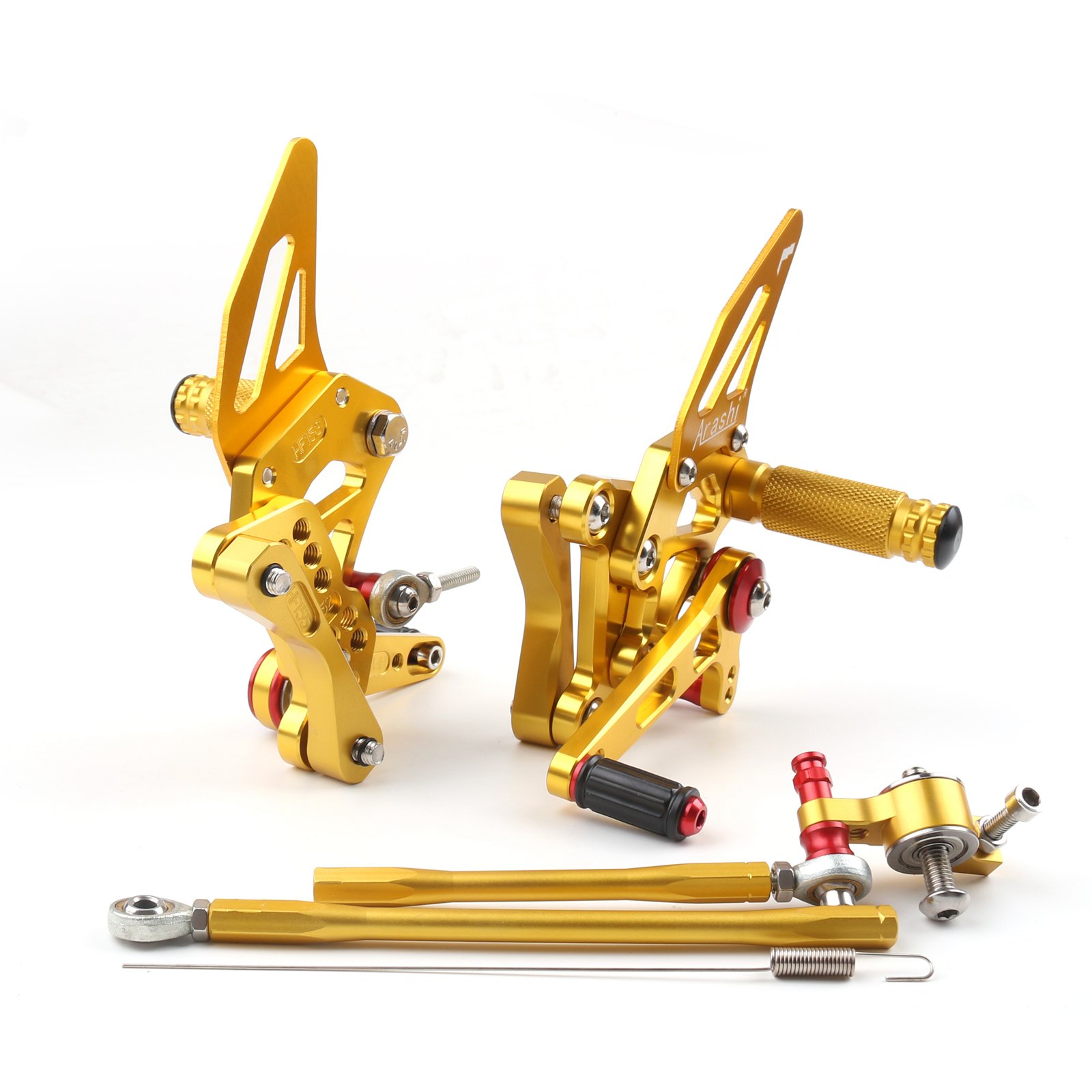 Artudatech Motorrad CNC Rearsets verstellbare hintere Fußrasten Passt für Ducati 848 1098 1098S 1098R 1198 Gold von Artudatech