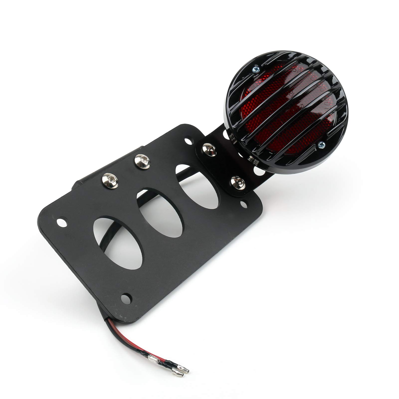 Artudatech Motorrad Kennzeichenhalterung, Moto Bobber Vintage Retro Seitenachse Nummernschild Gitter Rücklicht für Harley Artudatech Motorrad Kennzeichenhalterung, Moto Bobber Vintage Retro Seitenachse Nummernschild Gitter Rücklicht für Harley von Artudatech