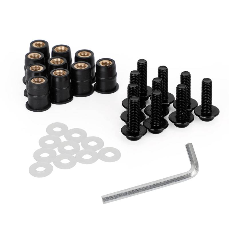 Artudatech Schraubenbolzenscheiben M5x16mm Screw Bolt Washers Kit Motorcycle Wind Screen Shield Alu Black 10 Pack von Artudatech