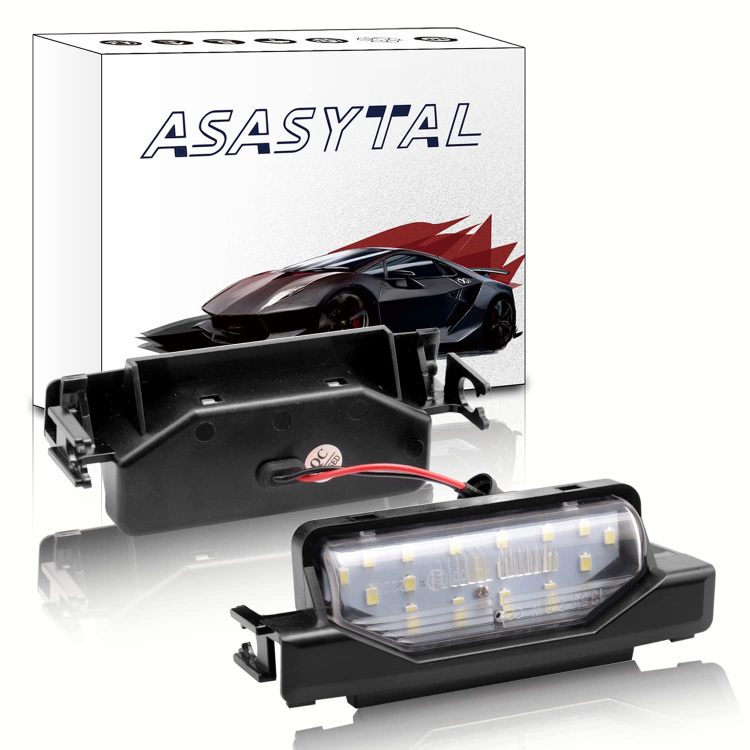 Asasytal 2 x LED Nummernschildbeleuchtung 12V hintere Kennzeichenbeleuchtung Mit Basis 18 SMD Hellweiß, Fehlerfrei Kompatibel mit Mazda RX-8 2004–2012, 2 Lampen von Asasytal