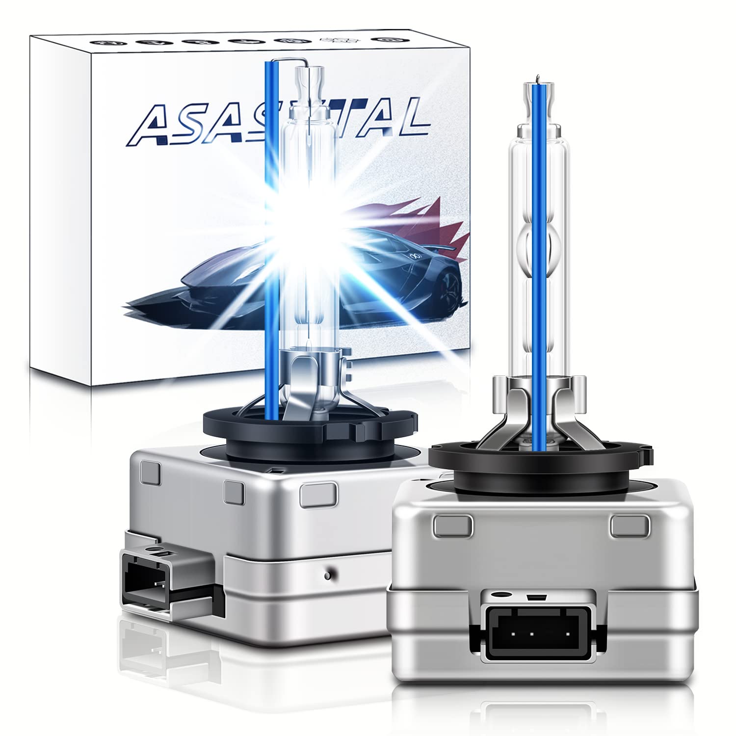 Asasytal D1S Xenonlampen 35W 8000K Coole Blaue Scheinwerfer, +300% Leistungsstarke, Helle HID Lampen, Bi HID Nachrüstsatz Scheinwerfer Ersatz Kit, Upgrade Glühbirne, IP68 Wasserdicht, 2er-Set Asasytal D1S Xenonlampen 35W 8000K Coole Blaue Scheinwerfer, +300% Leistungsstarke, Helle HID Lampen, Bi HID Nachrüstsatz Scheinwerfer Ersatz Kit, Upgrade Glühbirne, IP68 Wasserdicht, 2er-Set von Asasytal