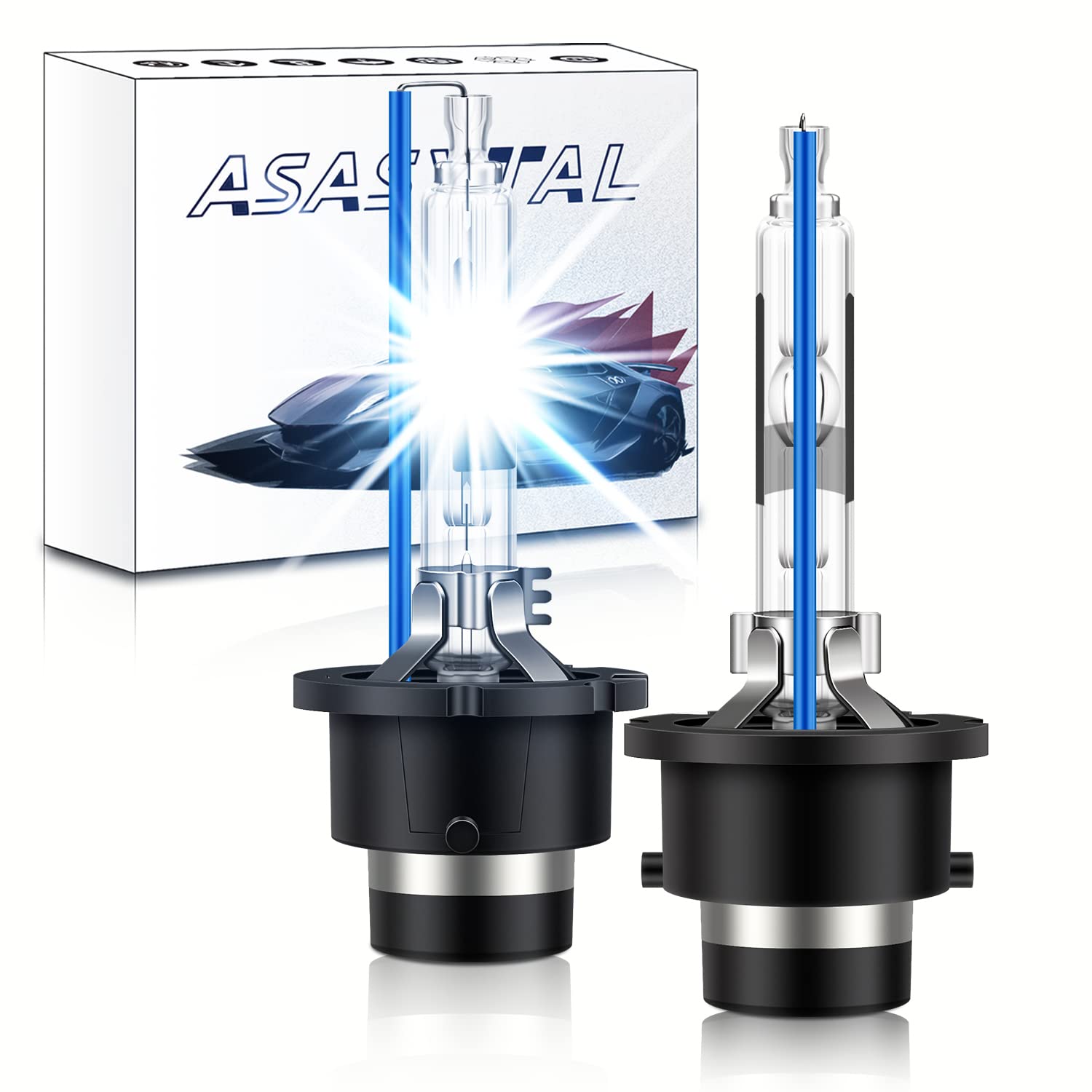Asasytal D2R Xenon HID Lampen, 35W 8000K Kühles Blau Superhell +300% Bi Xenon Scheinwerfer, Nachrüstung der Xenarc Scheinwerfer Ersatz für Xenon oder LED-Außenscheinwerferlampen, 1 Paar Asasytal D2R Xenon HID Lampen, 35W 8000K Kühles Blau Superhell +300% Bi Xenon Scheinwerfer, Nachrüstung der Xenarc Scheinwerfer Ersatz für Xenon oder LED-Außenscheinwerferlampen, 1 Paar von Asasytal