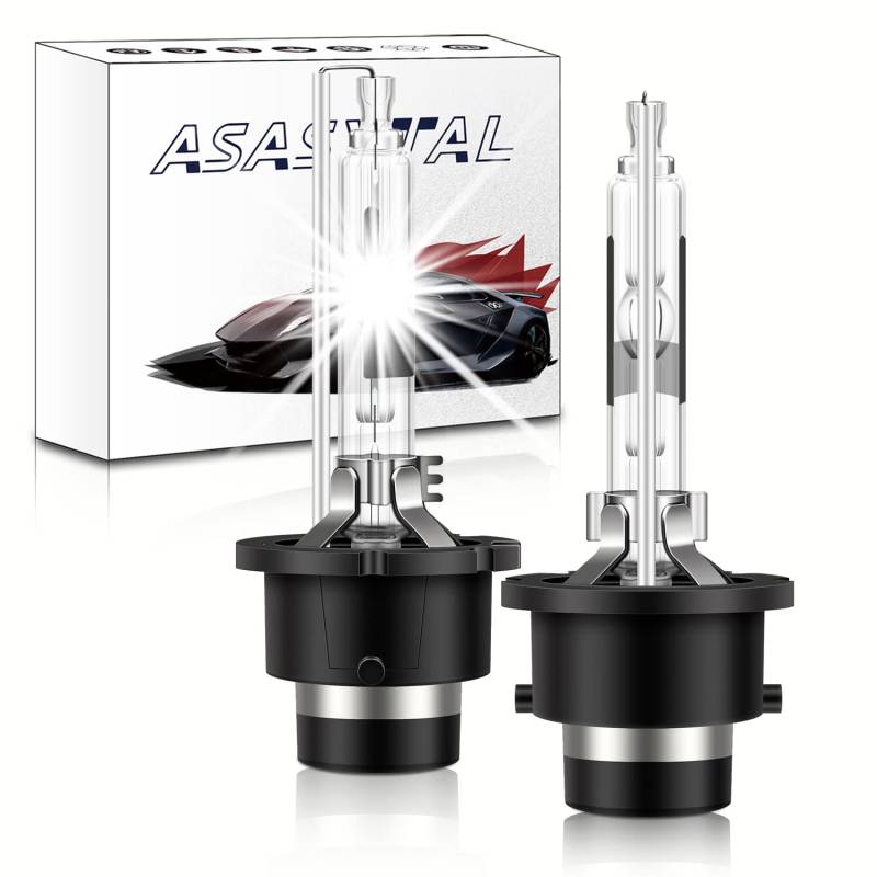 Asasytal D2R Xenonlampen 35W 6000K Austausch der diamantweißen Glühbirne, Ultrahelle Xenon-Konvertierung Bi HID Nachrüstsatz Xenarc Scheinwerfer Upgrade Glühlampe, Entladungslampe, 2er-Set von Asasytal