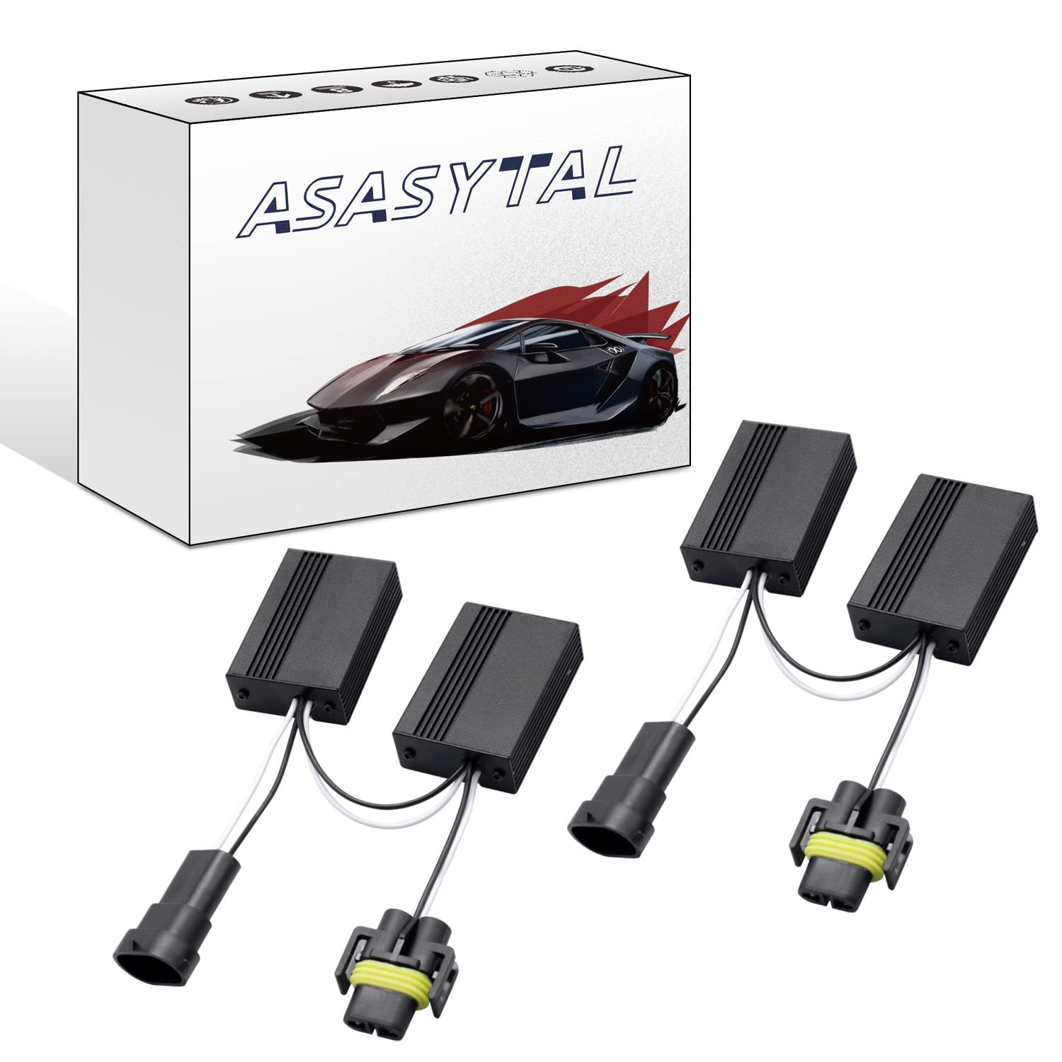 Asasytal H8/H9/H11 LED-Scheinwerfer Canbus Universal-Scheinwerferdecoder, 880 881 No Error Anti-Flacker-Kabelbaum für 12V Scheinwerfer Warning Kondensator Fehler Lastwiderstand, 2 Stück Asasytal H8/H9/H11 LED-Scheinwerfer Canbus Universal-Scheinwerferdecoder, 880 881 No Error Anti-Flacker-Kabelbaum für 12V Scheinwerfer Warning Kondensator Fehler Lastwiderstand, 2 Stück von Asasytal