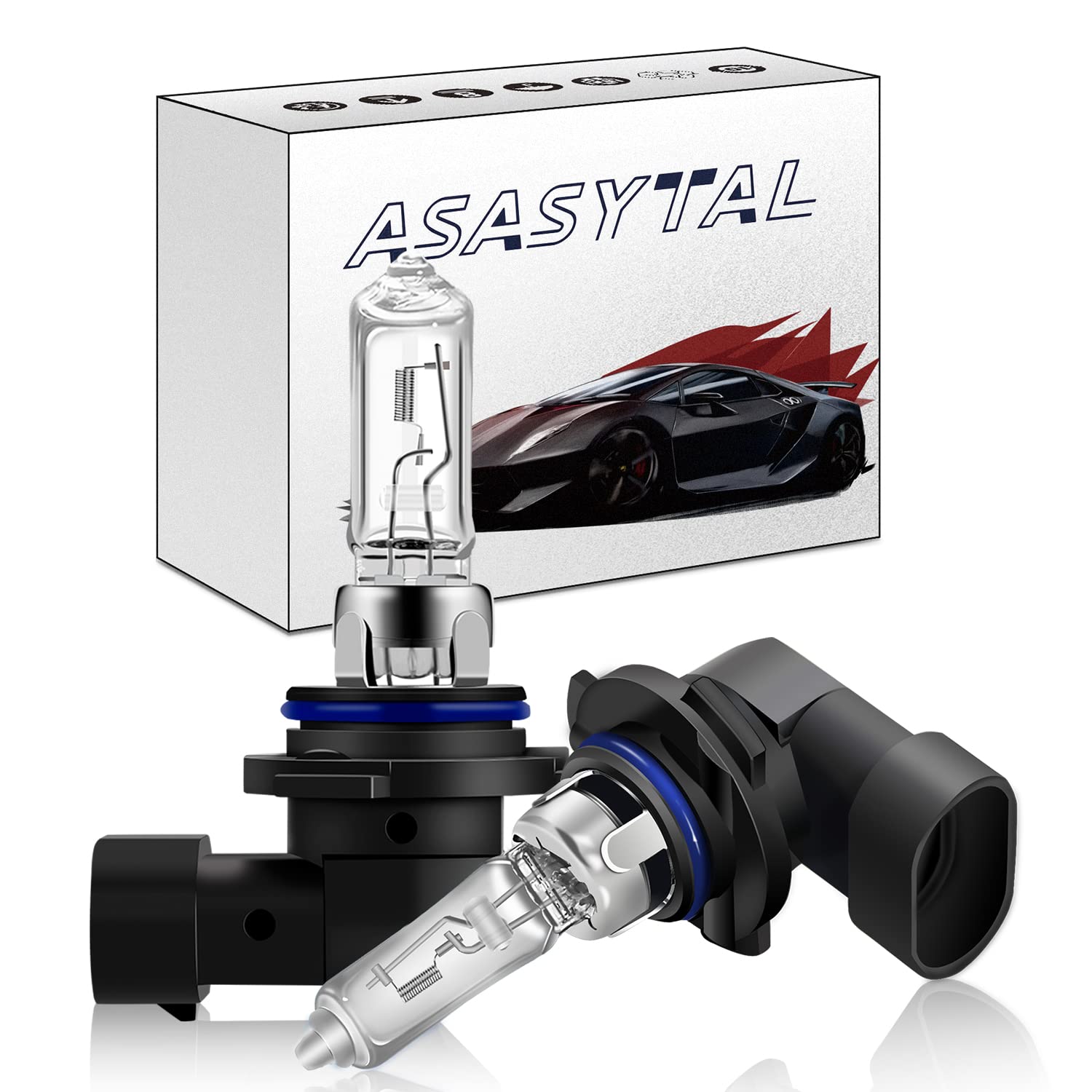 Asasytal HB3 9005 60W Scheinwerfer Halogenlampen als Fern/Abblendlicht,3000K Gelbe,Hell und Hohe Lichtdurchlässigkeit das Original Halogenscheinwerfer 12V Auto Nebelscheinwerfer DRL Ersatz,2 Stücke von Asasytal