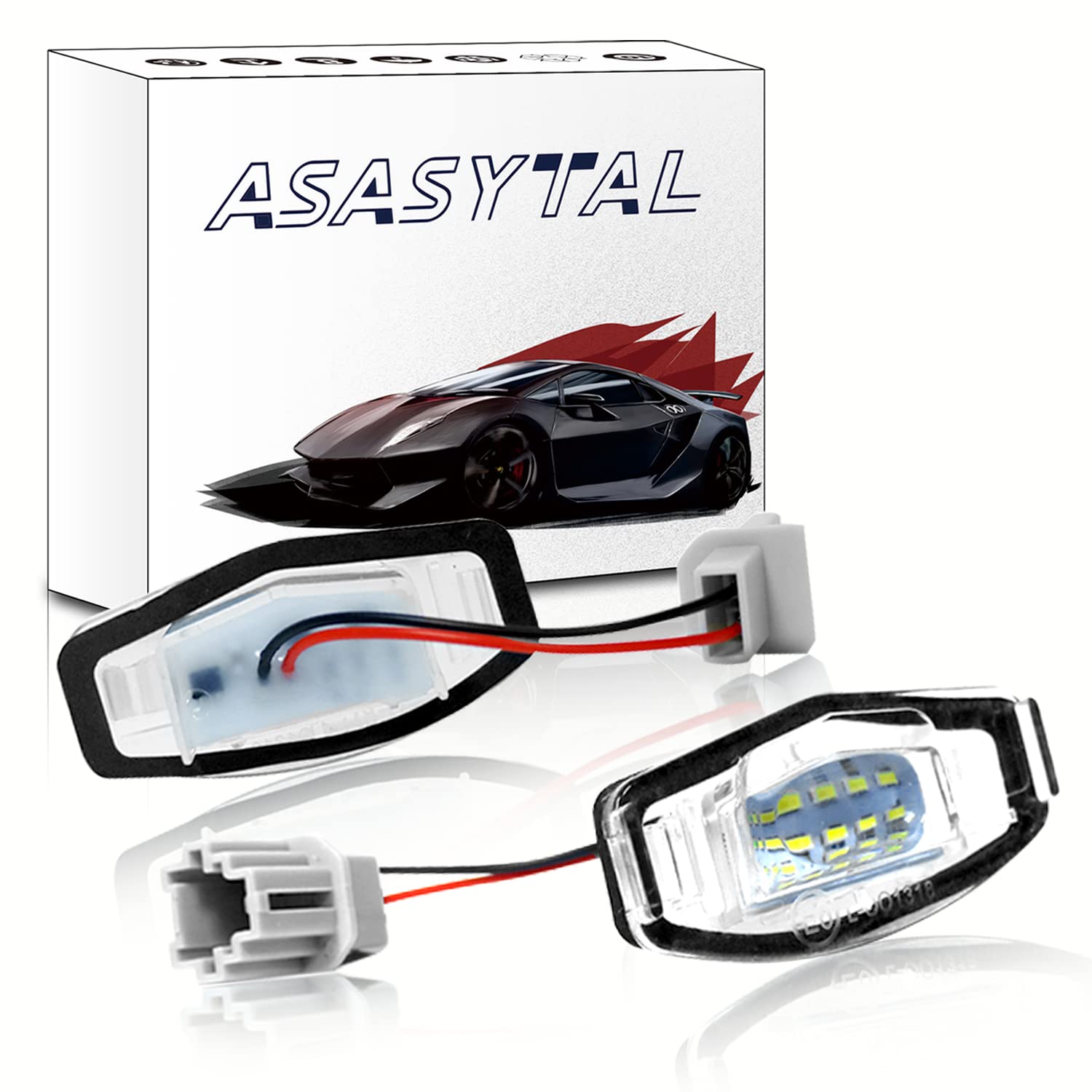 Asasytal Kennzeichenbeleuchtung, LED-Kennzeichenleuchten hinten 6000K Xenon-Weiß Kompatibel mit Honda 7/8/9th Gen Ci-vic Pi-lot Ody-ssey Acu-ra MDX RL TL TS RDX ILX, 2 Stücke von Asasytal