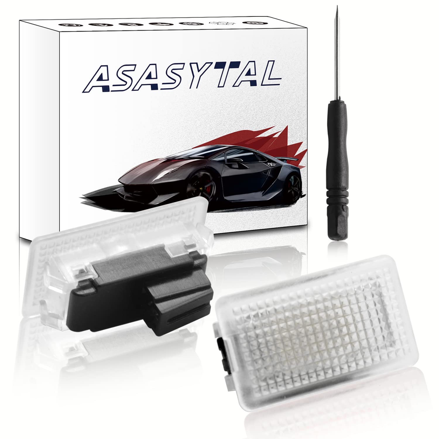 Asasytal SMD Fußraumbeleuchtung LED Türbeleuchtung, Auto Kofferraum-Frunk Lichter Handschuhfachbirne, 12 V, 6000 K Hell, Kompatibel mit Model Tes-la 3 / Y/S/X, Blau, 2 Stück von Asasytal