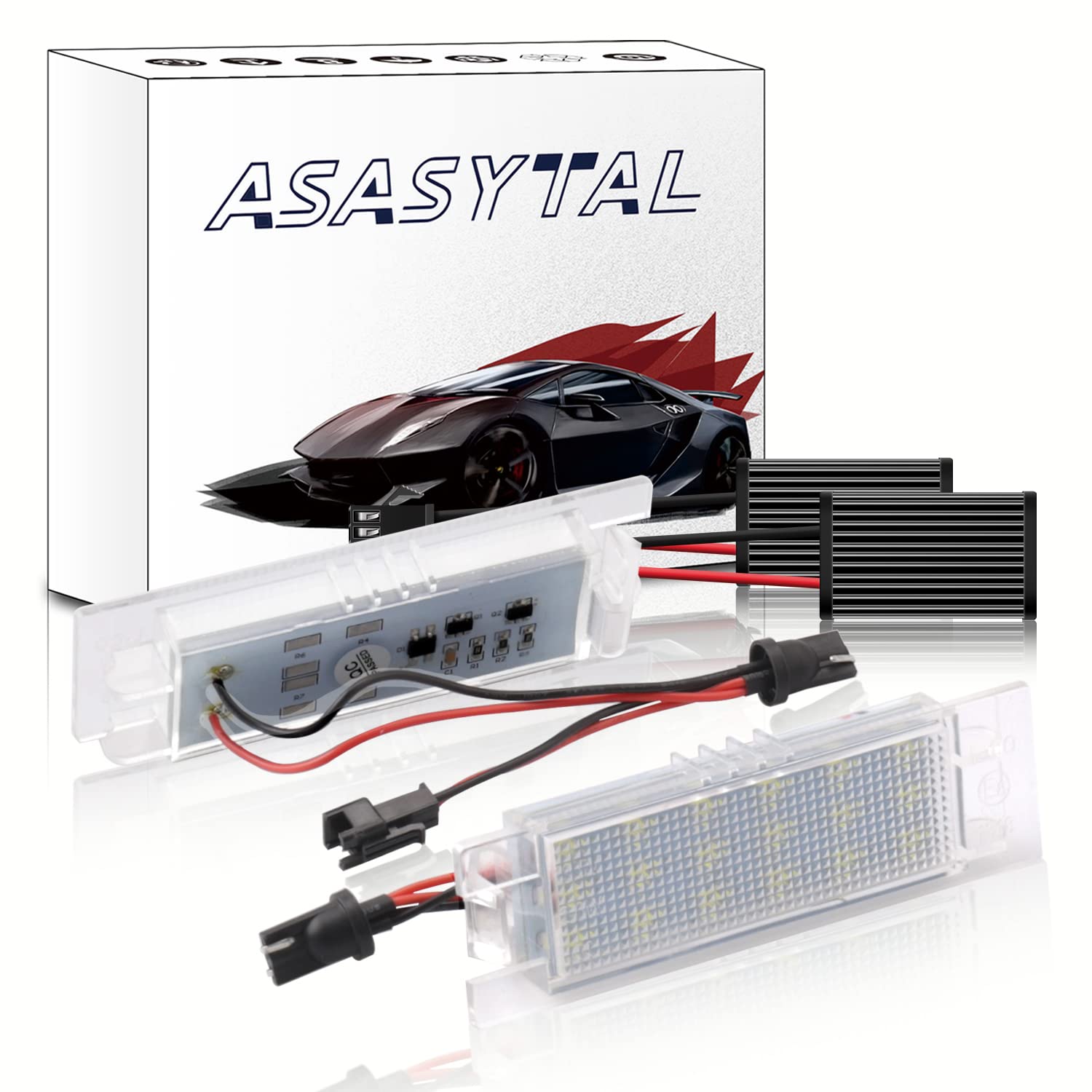 Asasytal LED Kennzeichenbeleuchtung, 18 SMD LED Rücklichter 6000K Xenon-Weiß Lizenzlampe Kompatibel mit Fiat Grande Pun-to 188 Van 199/188AX Sei-cento 187 Mul-tipla 186 Marea 185, 2 Stücke von Asasytal
