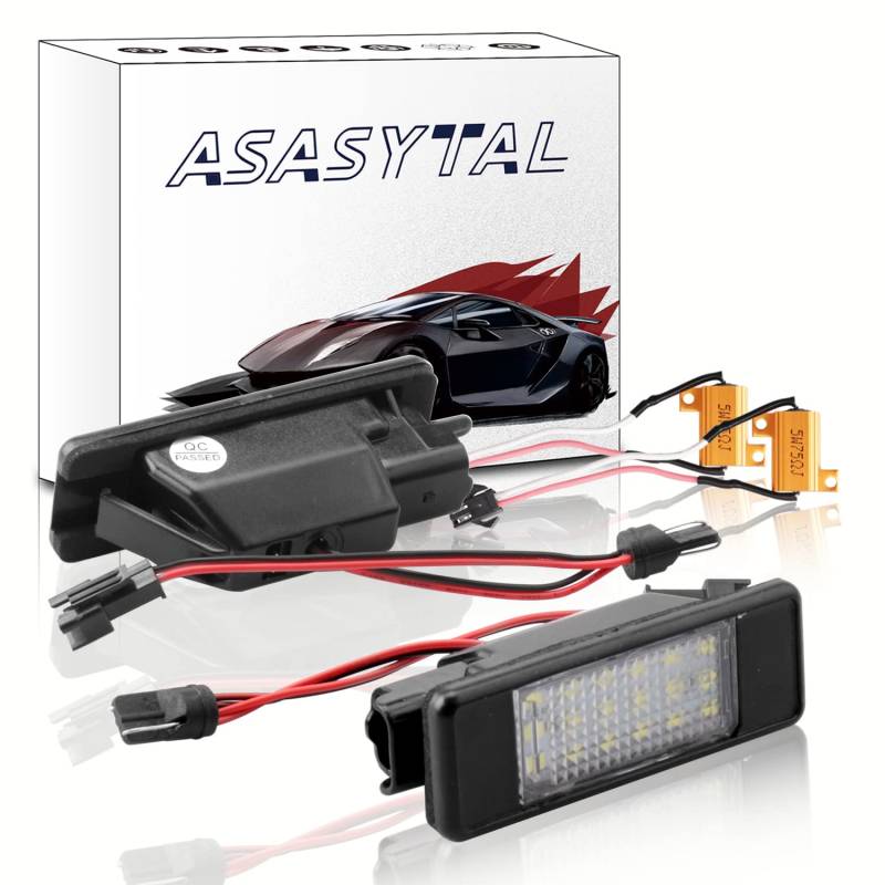 Asasytal LED-Kennzeichenbeleuchtung Hinten, Fehlerfreies SMD, LED Nummernschildbeleuchtung Reines Weiß Kompatibel mit Mercedes-Benz Viano Vito Bus Vito/Mixto Kasten W639 Sprinter W906, 2 Stücke von Asasytal