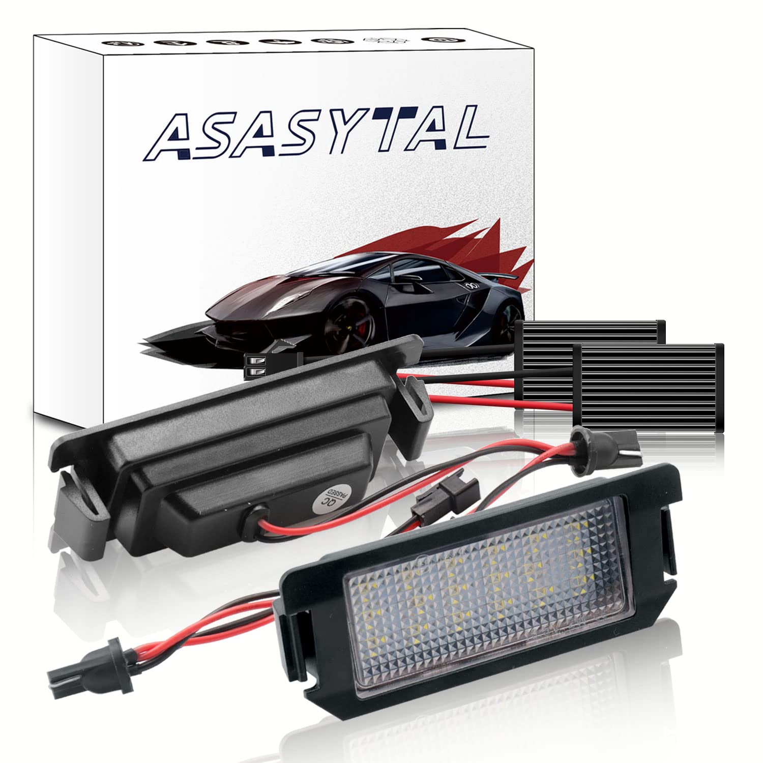 Asasytal LED-Nummernschild hinten Birne SMD Lampe, Superhelles Weiß Canbus Kennzeichenbeleuchtung Kompatibel mit Hyundai Ve-loster Genesis Coupe Ki-a Soul, 2 Lampen von Asasytal