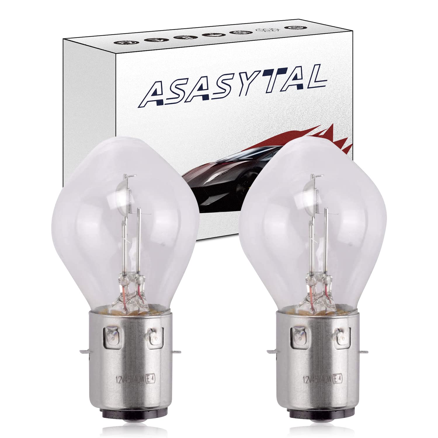 Asasytal S2 Ba20d Halogenscheinwerfer, 45/40W Nebelleuchte Hi/Lo Beam OEM-Ersatz DRL Auto Scheinwerfer Lampe, 3000 K Gelbe Helligkeit 12V für Auto Auto Motorrad Motorrad Roller, 2 Stücke von Asasytal