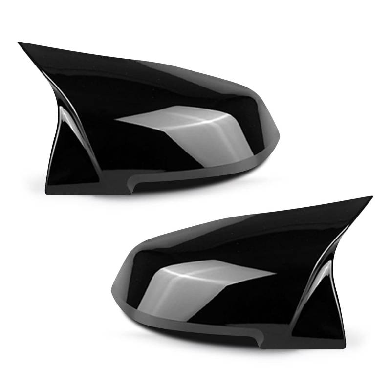 Asasytal Spiegelkappen, Auto Rückspiegel Kappe ABS-Kunststoff Abdeckung Ersatz Kompatibel mit BMW F20 F21 F22 F23 F30 F31 F32 F33 F36 X1 E84 i3 M2 F87 Rückspiegelgehäuse, Glänzend Schwarz, 1 Paar von Asasytal