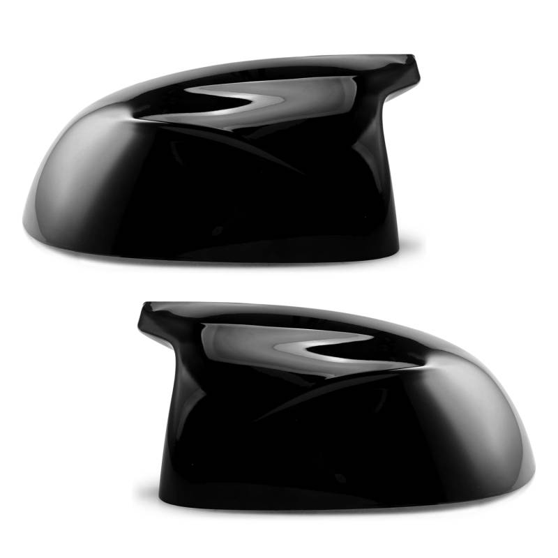 Asasytal Spiegelkappen, Auto Rückspiegel Kappe ABS-Kunststoff Abdeckung Ersatz Kompatibel mit F15 X5 F16 X6 F25 X3 F26 X4 2014-2018 Rückspiegelgehäuse, Glänzend Schwarz, 1 Paar von Asasytal