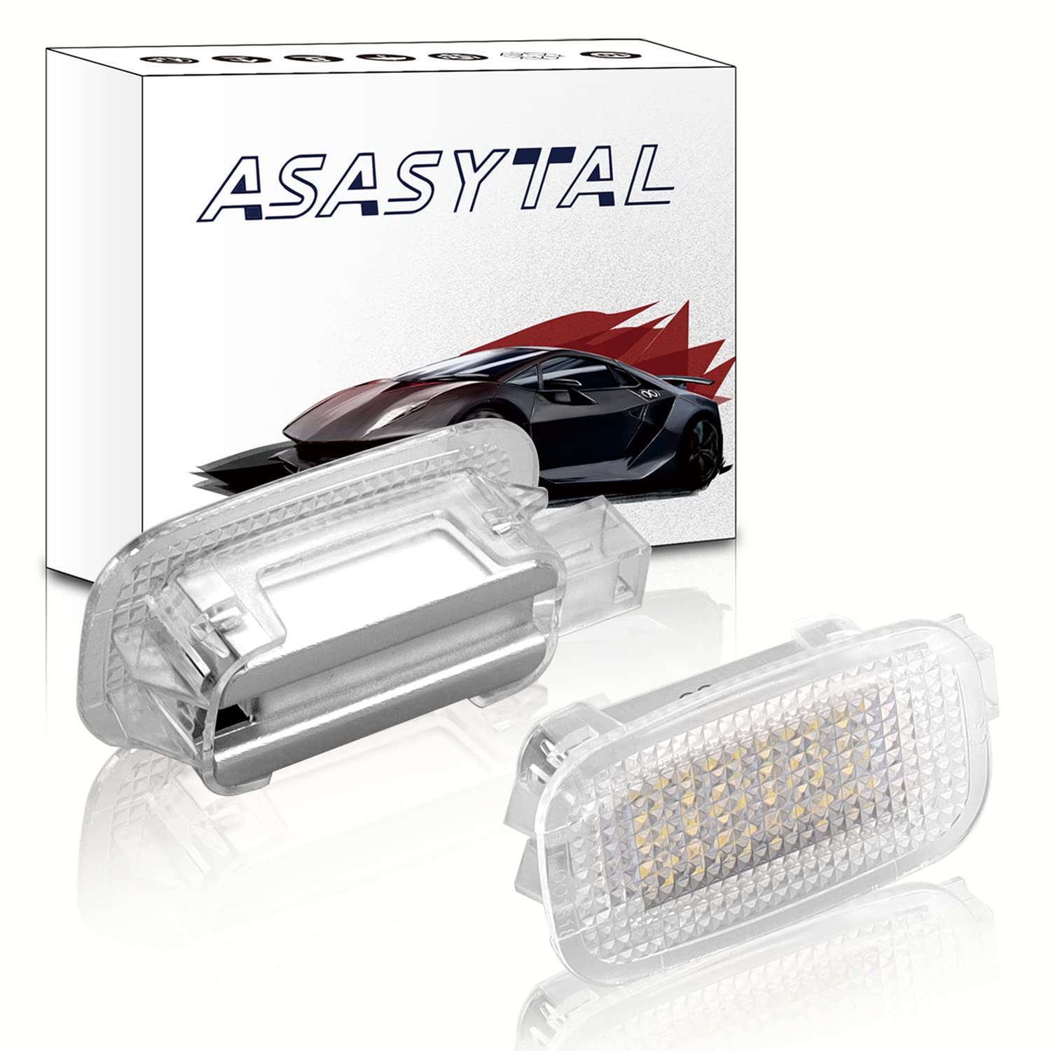 Asasytal Unter Türbeleuchtung Auto Fußraumbeleuchtung Gepäcklampen 6000 K super weiße Handschuhfachbirne für W176 W246 W242 W204 W205 C117 X117 X218 GLK W221 X156 X204,2 Stücke von Asasytal