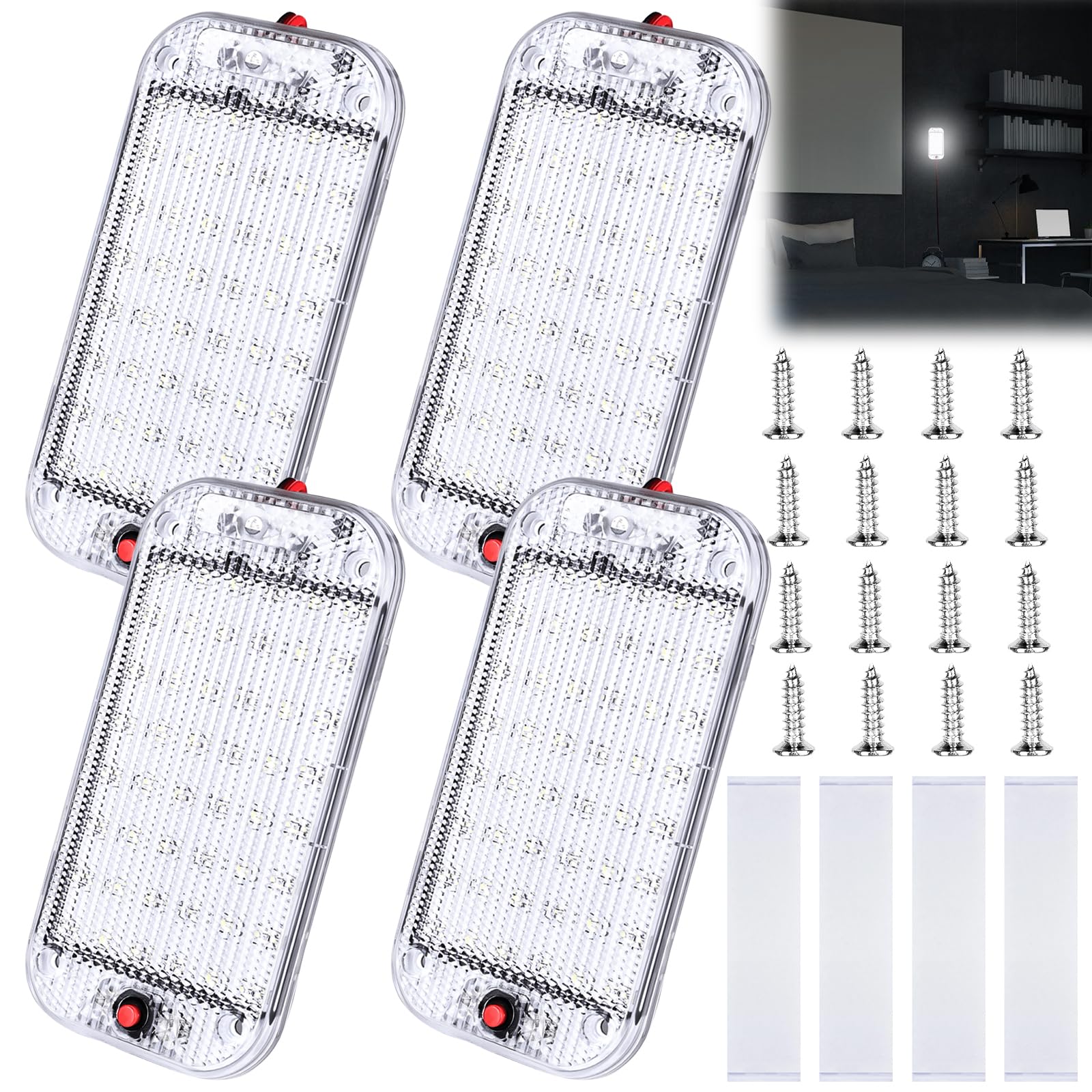 Asfrode 48 LED Innenbeluchtung Auto, 4 Stück 12V Weiß Licht Auto 6000K 800LM Weißlicht Kfz Beleuchtungmit Schalter Beleuchtung für Wohnmobile Caravan Boot Boat Asfrode 48 LED Innenbeluchtung Auto, 4 Stück 12V Weiß Licht Auto 6000K 800LM Weißlicht Kfz Beleuchtungmit Schalter Beleuchtung für Wohnmobile Caravan Boot Boat von Asfrode