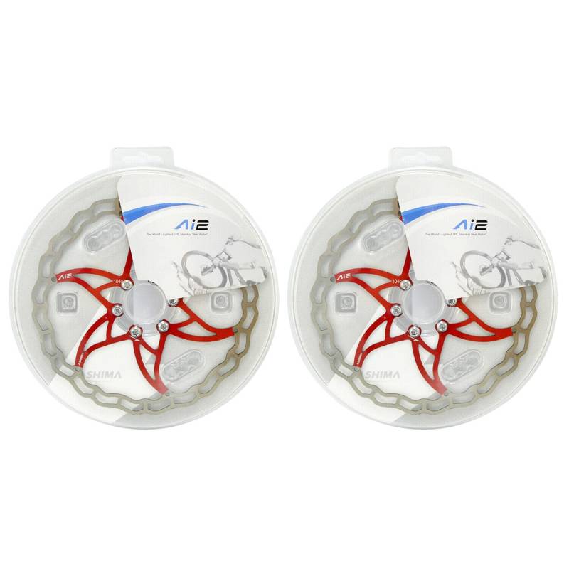 ASHIMA-LTD Ai2 ARO-09 leichteste Scheibenbrems-Rotor, 180 mm, 104 g, 2 Stück, rot, AS2371 von Ashima