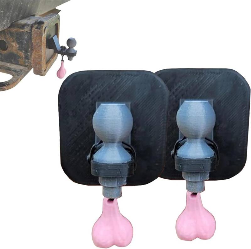 2-Inch Funny Trailer Hitch Cover, 2024 New 3D Tiny Hitch with Tiny Nuts, Trailer Hook Cover with Tiny Nuts,Trailer Hook Protective Cover, Tiny Trailer Hitch for Square Receivers (2 Pcs) von Ashopfun