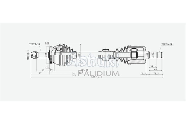 Antriebswelle Vorderachse links Ashuki Y102-07 von Ashuki