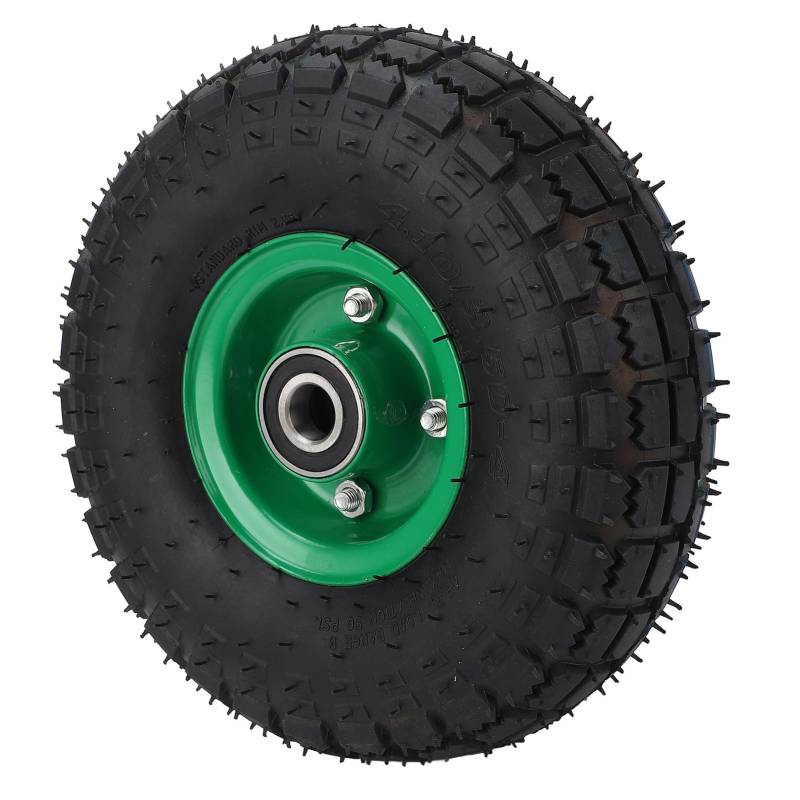 10 "Feste Reifen, 4,10/3,50‑4 Feste Gummi -Reifenräder, 250 Kg Tragverlagerung, Doppelte Versiegelte Lager, für Handwagen Gartenwagen, Trolley, Dolly Lawn Mover Go Kart Ersatz von Asixxsix