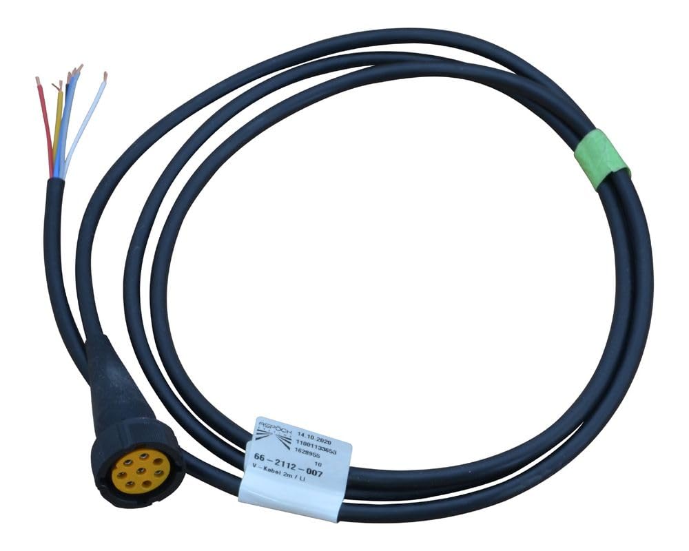 Aspöck - Open End - Kabel 2m - 8polig - Bajonett Anschluss - Gelb Aspöck - Open End - Kabel 2m - 8polig - Bajonett Anschluss - Gelb von Aspöck