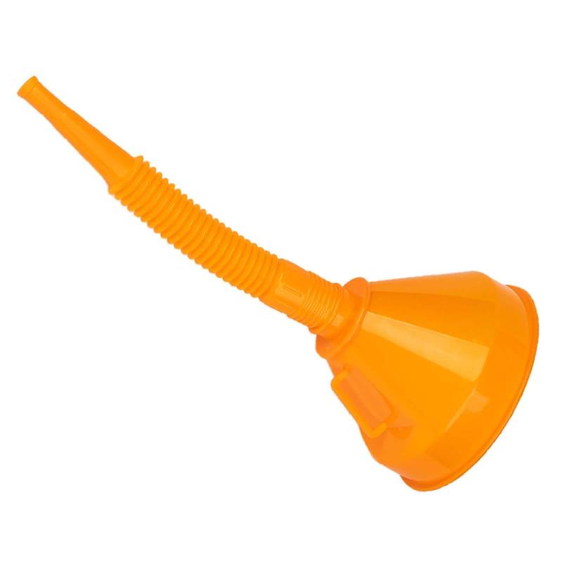 AsrMyjcx Flexibler Kfz-Trichter mit Schlauch für Motorflüssigkeiten, orange 145mm von AsrMyjcx