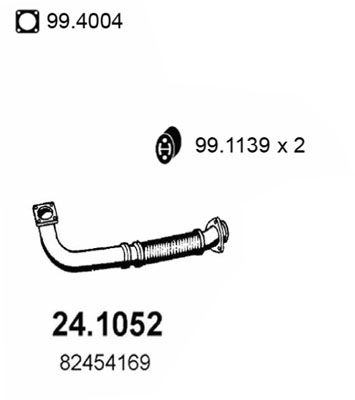 Abgasrohr vorne Asso 24.1052 von Asso