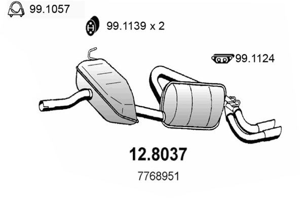 Mittel-/Endschalldämpfer Asso 12.8037 von Asso