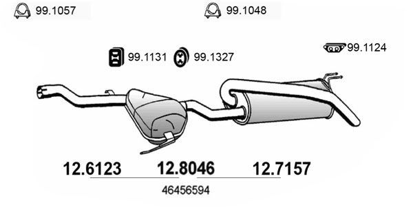 Mittel-/Endschalldämpfer Asso 12.8046 von Asso