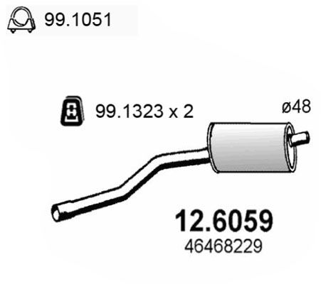 Mittelschalldämpfer Asso 12.6059 von Asso