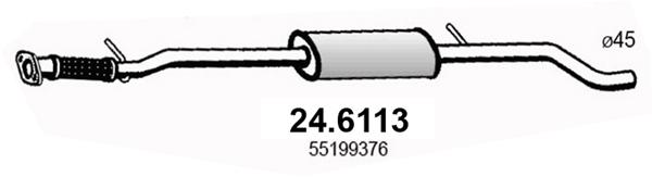 Mittelschalldämpfer Asso 24.6113 von Asso