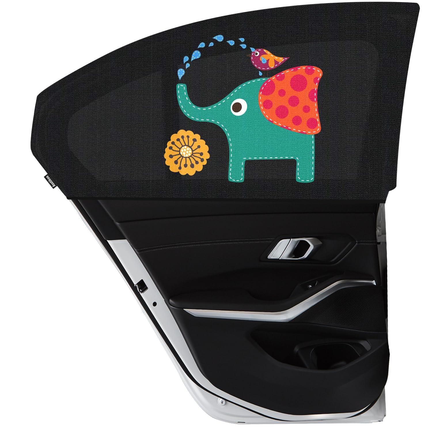 Asstikoo Auto Sonnenschutz Baby,Auto Sonnenblende Kinder mit UV-Schutz,Seitenfenster Meshmaterial Universal Sonnenschutz Auto Dehnbar mit süßen Tier Motiven-2 Stück (55 * 100cm) von Asstikoo
